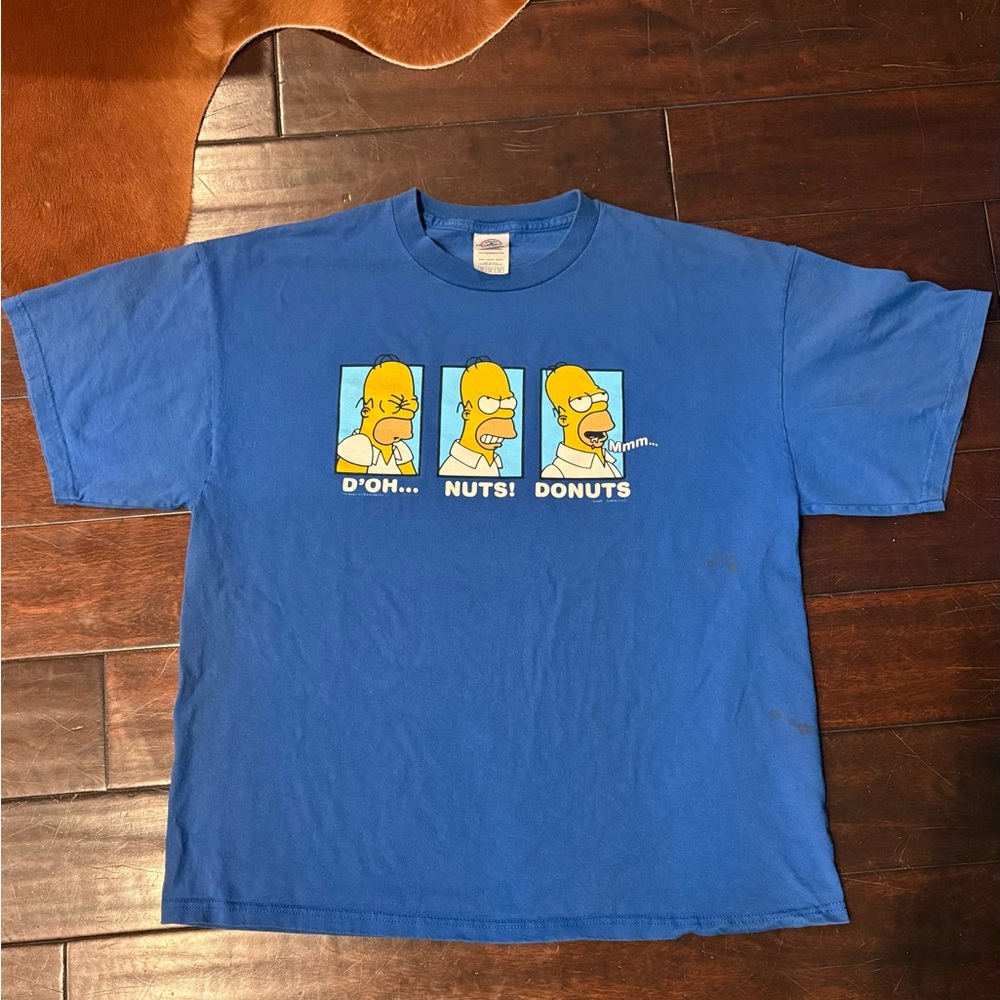 VTG 2004 Homer Simpson Blue T-shirt The Simpsons TV Show Cartoons